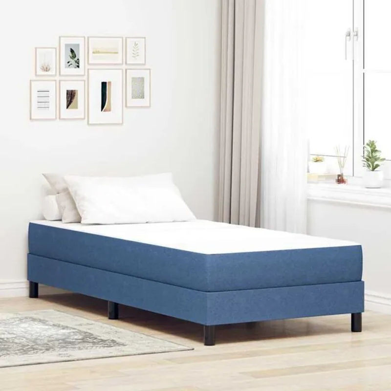 Vidaxl Taschenfederkern Matratze in Blau mit modernem Stoffbezug, B/T: 90 x 200 cm - Bild 1