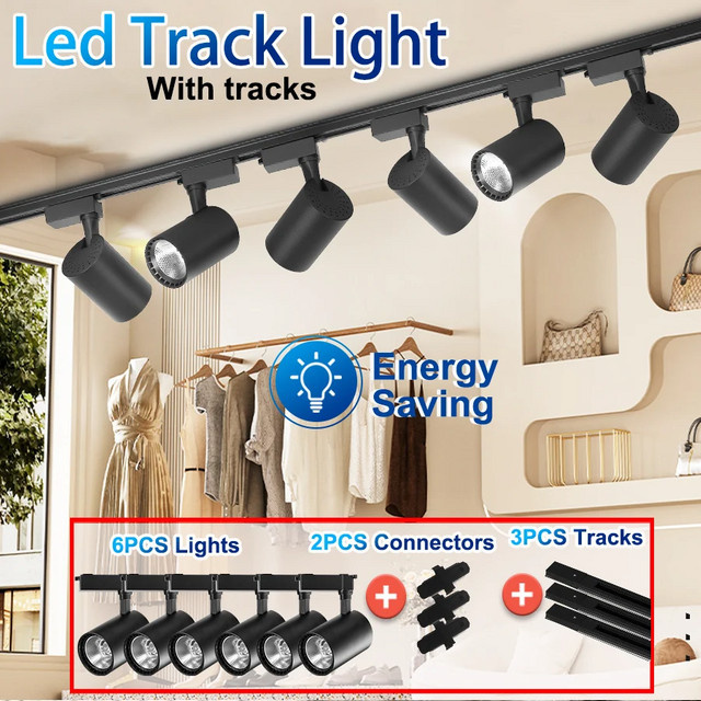 CANMEIJIA LED Track Schienensystem mit Tricolor Memory Funktion, schwarzer Zylinder-Deckenstrahler aus Aluminium für Bekleidungsgeschäfte und moderne Dekoration - Bild 1