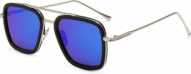 Sonnenbrille Square, Metall, Vollrand, Multicolor, Unisex - Bild 1