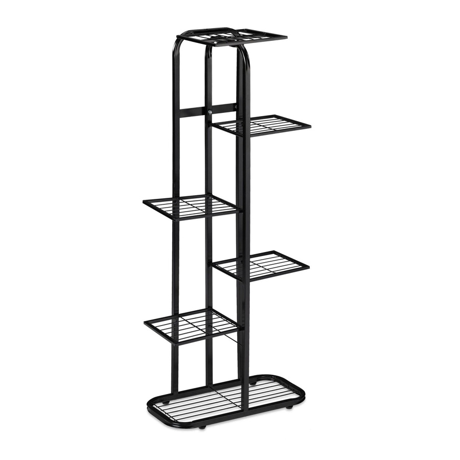 Relaxdays Blumentreppe aus Stahl in Schwarz mit 6 Etagen, modern und freistehend, Höhe: 107 cm, Breite: 44 cm, Tiefe: 24 cm - Bild 2