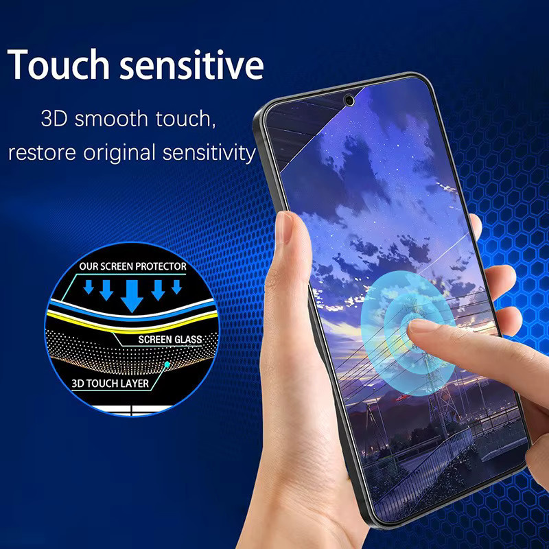 3 Stück HKSN Displayschutzfolien aus gehärtetem Glas für Samsung Galaxy S23 S24 FE A52 A53 A54 A55 A56 A16 A15 A14 A13 A26 A25 A24 A23 A36 A35 A34 A33 in Transparent - Bild 5