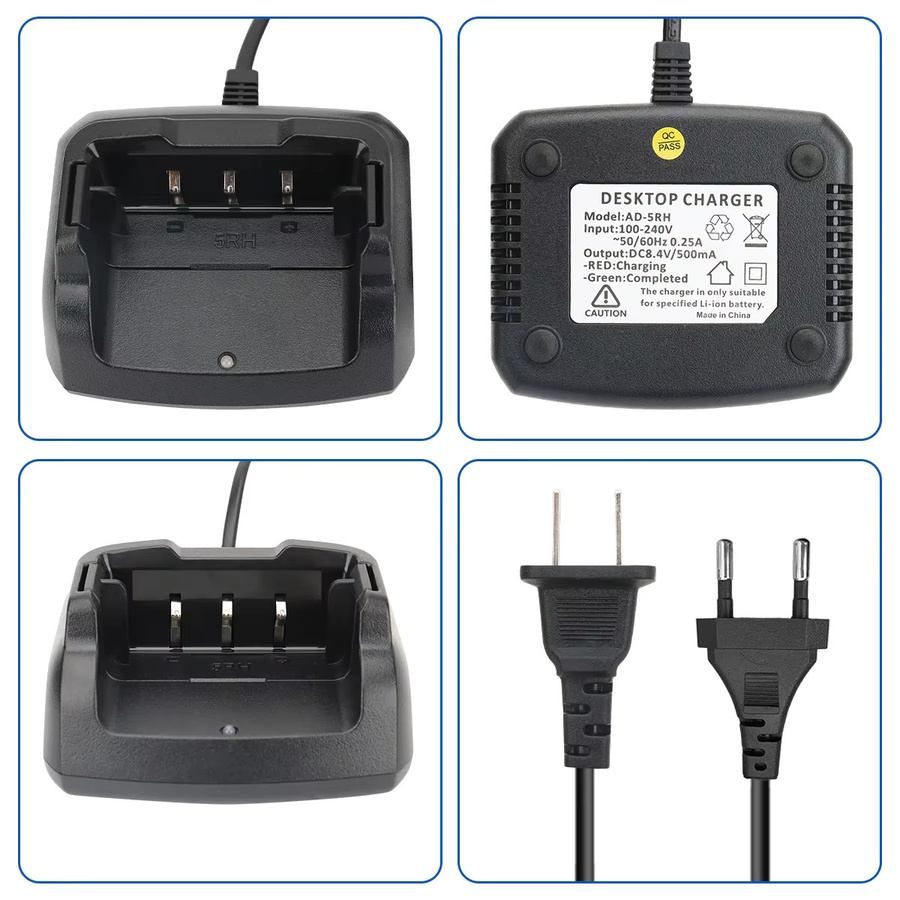 Baofeng Desktop-Ladegerät für UV-5RH und AR-5RM Walkie-Talkies in Schwarz mit US/EU-Stecker - Bild 4