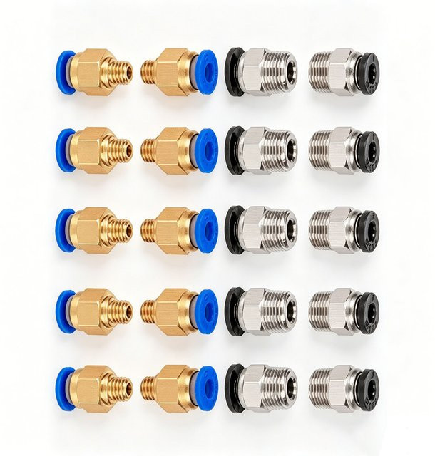 8 Stück pneumatische Schnellkupplungen für 3D-Drucker PC4 M6 M10 PTFE-Schlauchverschraubungen in Multicolor - Bild 1