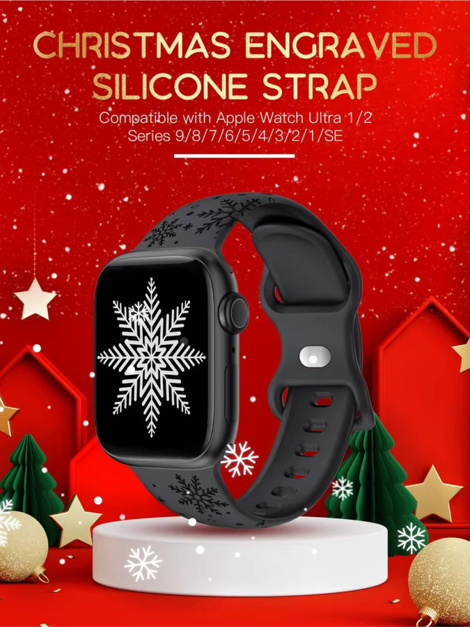 Uhrenarmband Silikon, Schwarz, Unisex - Bild 3