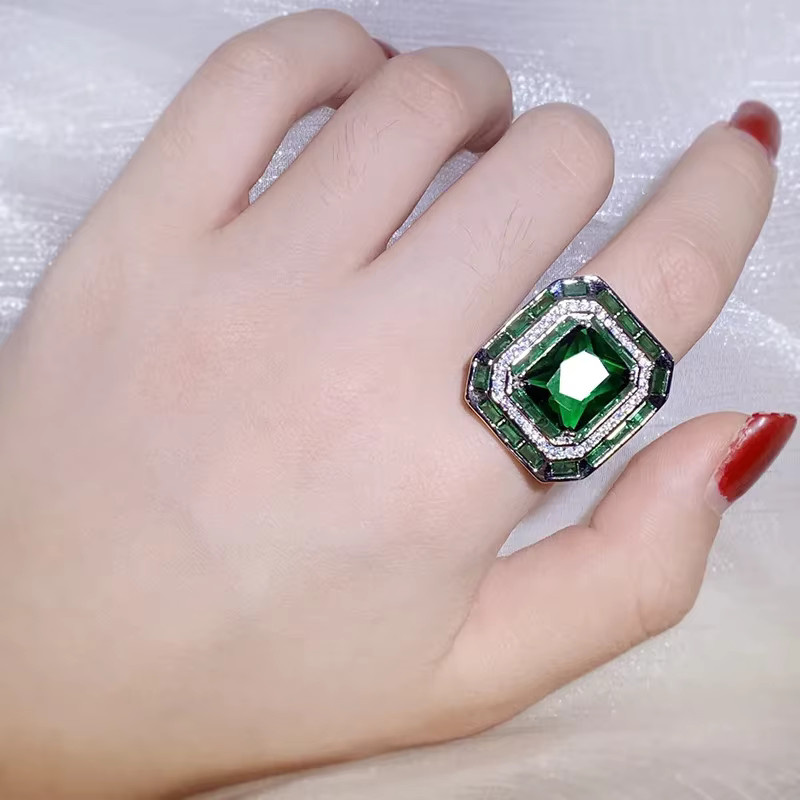 ZSHANSGL Ring, 925 Silber, Smaragd, Damen - Bild 3