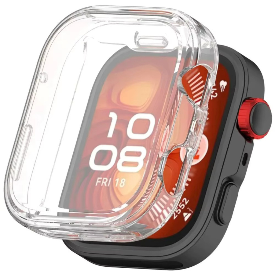 Huawei Schutzhülle für Watch Fit 3/4/4 Pro, TPU, Gehärtetes Glas, Schwarz - Bild 3