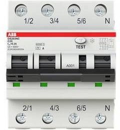 ABB RCBO FI-Schutzschalter und Leitungsschutzschalter 25A 0,3A 415V in Weiß - Bild 1