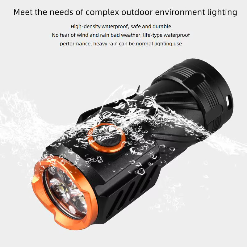 Alonefire Mini EDC Taschenlampe mit 3x LED, USB-aufladbar, Schwarz - Bild 5
