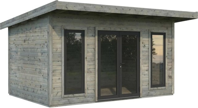 Palmako Holz-Gartenhaus Aurelia Pultdach in Grau mit Boden und modernem Design, B: 446 cm, T: 300 cm - Bild 1