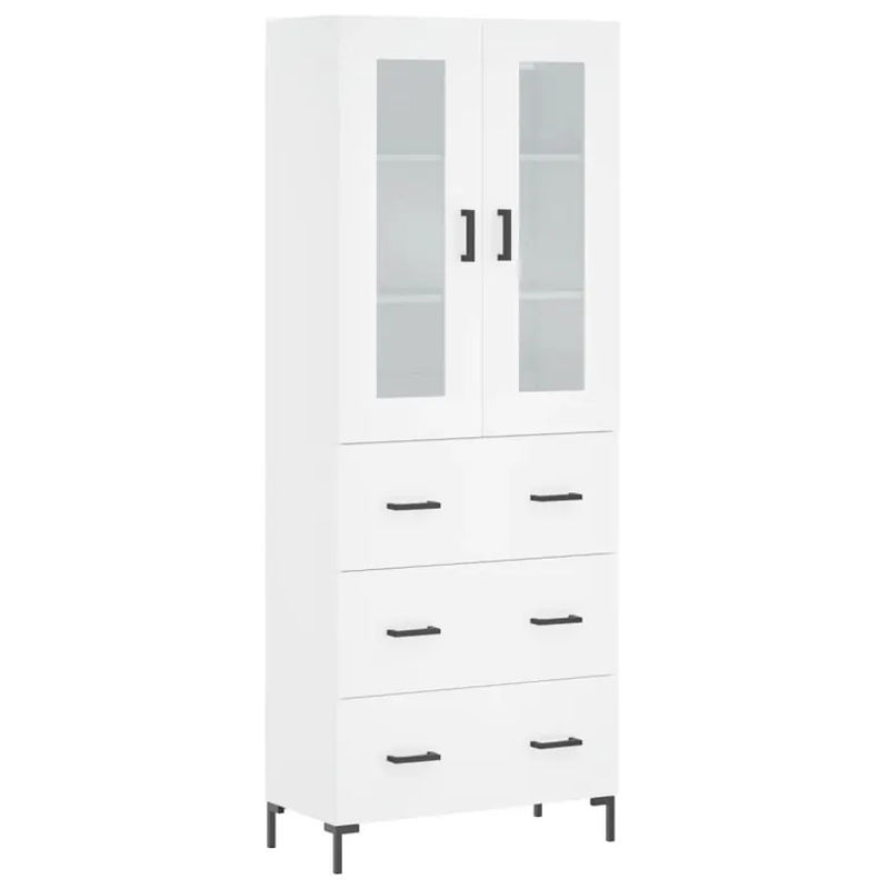 Vidaxl Vitrinenschrank Modern in Weiß aus Holzwerkstoff und Metall, B/T/H: 69,5 x 34 x 180 cm - Bild 2