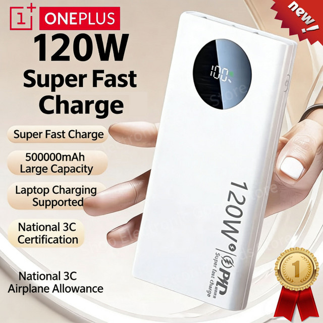 OnePlus Powerbank mit 50000mAh Kapazität und 120W Schnellladung in Schwarz - Bild 1