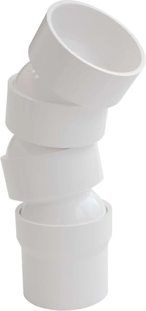 Inefa Flexibler Rohrbogen aus PVC DN 50 in Weiß, 3er-Pack, 45-67 Grad Bogenstück - Bild 1
