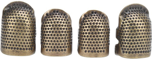 TOMTOP JMS Nähfingerhut aus Kupfer in Gold, wiederverwendbarer Metall-Fingerschutz für Handarbeit und zum Nähen - Bild 1