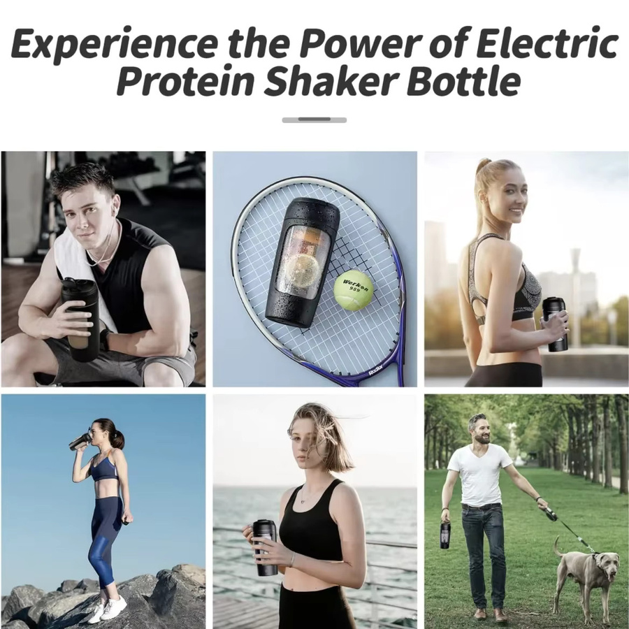 Elektrischer Proteinpulver-Mischbecher von Ola Esporte in Schwarz aus Kunststoff - Bild 5