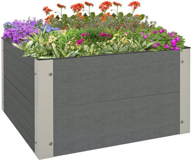 Outsunny Hochbeet aus Polypropylen in Grau, B/H/L: 60 x 60 x 30 cm - Bild 1