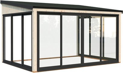 Palmako Holz-Gartenhaus Lumi mit Pultdach aus Fichte in Natur, B: 420 cm, T: 297 cm, H: 210 cm - Bild 3
