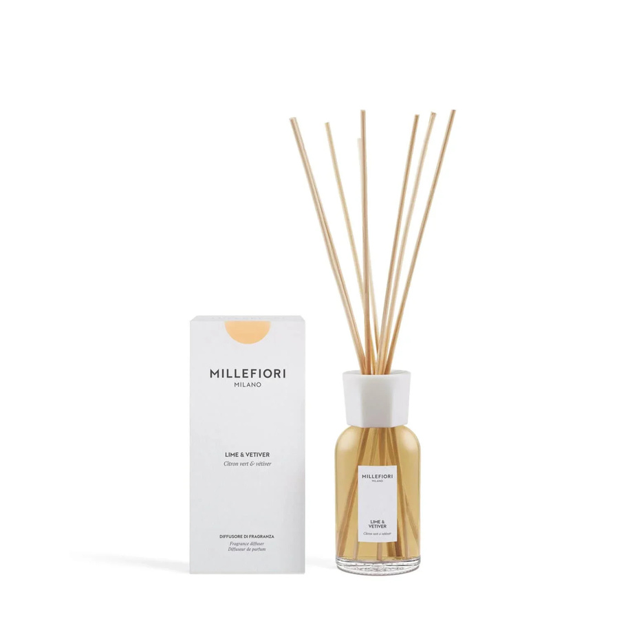 Millefiori Milano Raumdiffuser mit Stäbchen Lime & Vetiver, 250 ml - Bild 1