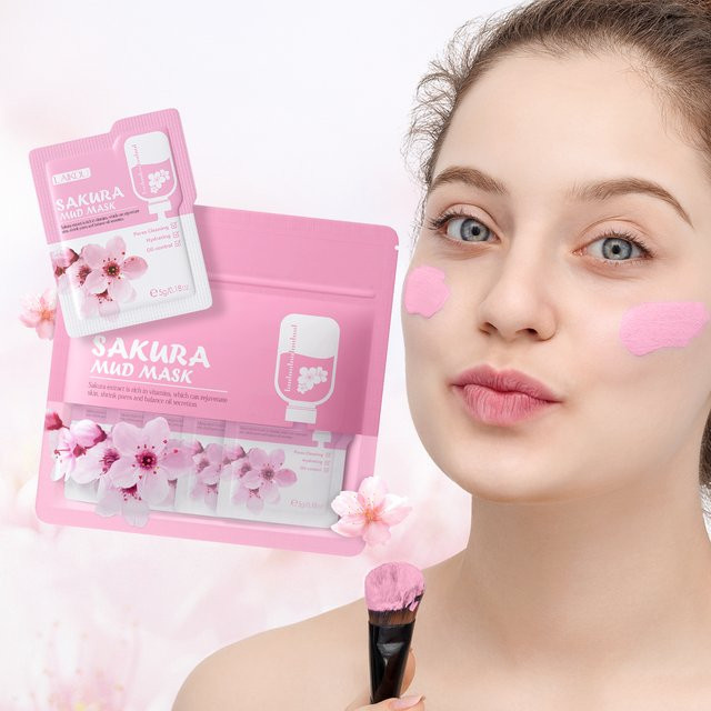 LAIKOU Japan Sakura Schlamm-Maske, Tiefenreinigung für fettige Haut - Bild 1