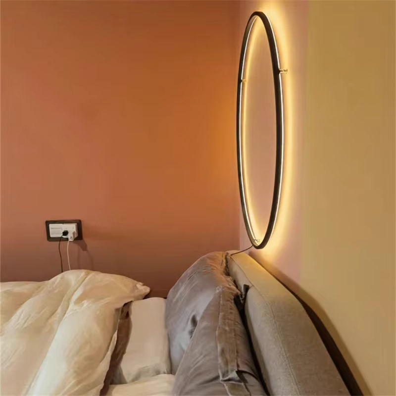JIANKEXING Moderne LED Wandleuchte in Kreisform, Schwarz und Gold, ideal für Wohnzimmer, Schlafzimmer oder Korridor - Bild 3