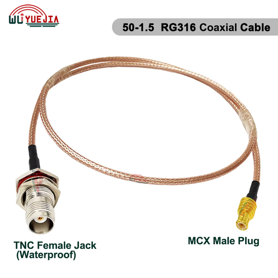 WUYUEJIA RG316 Koaxial-Überbrückungskabel mit TNC-Buchse auf MCX-Stecker in Silber für GPS, WiFi und RF-Antennenanwendungen - Bild 1