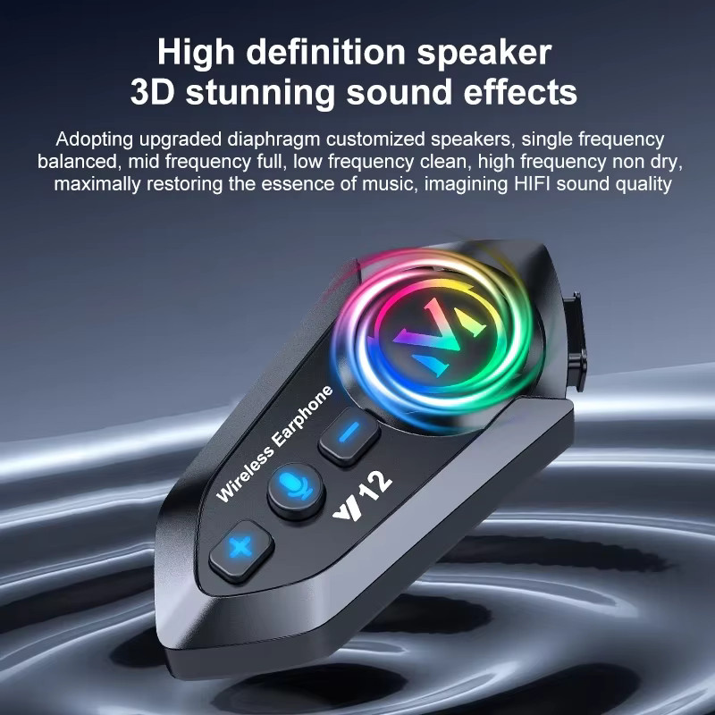 KEBETEME Bluetooth 5.4 Motorradhelm-Headset für 2 Fahrer, Wasserdichtes kabelloses In-Ear Headset mit FM-Radio und Sprachassistent, Schwarz - Bild 6