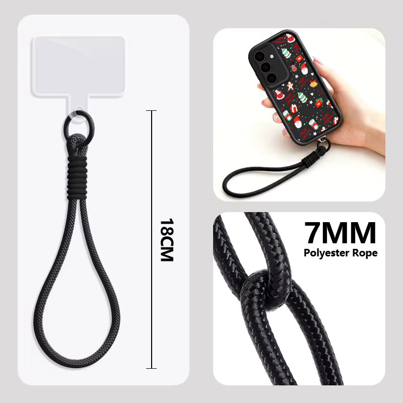Lanyard Handyhülle mit Weihnachtsmuster für Samsung Galaxy S25 S24 S23 S22 Ultra FE A56 A55 A36 A25 A17 A16 A15 5G aus weichem TPU in Beige, Weiß und Multicolour - Bild 5