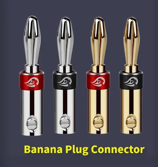 HEDANP Bananenstecker-Anschlüsse vergoldet und rhodiniert für Hifi-Lautsprecherkabel und Verstärker, 4 mm Audio-Terminal männlich, Multicolor - Bild 1