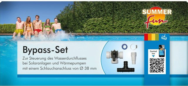 Summer Fun Bypass System für Solarmatten und Wärmepumpen mit Ø 38 mm zur Steuerung des Wasserdurchflusses aus Aluminium und Kunststoff - Bild 1
