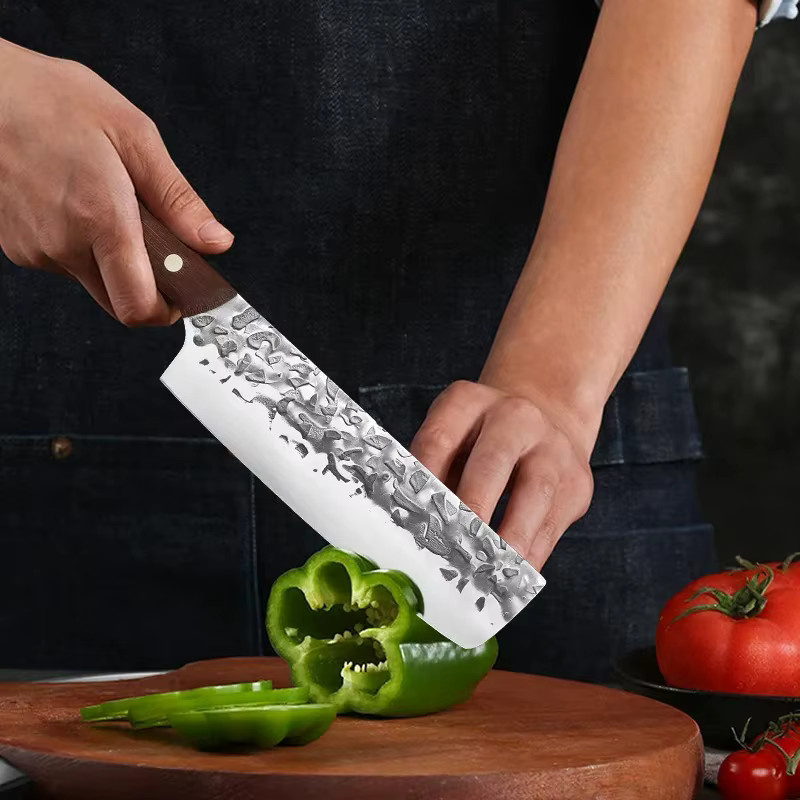 GuanQi Fleischmesser Cleaver aus Edelstahl mit Holzgriff in Silber - Bild 5
