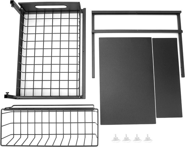 Aimo Unterschrank Organizer aus Metall, ausziehbarer Schrankkorb mit 2 Ebenen, grau - Bild 1