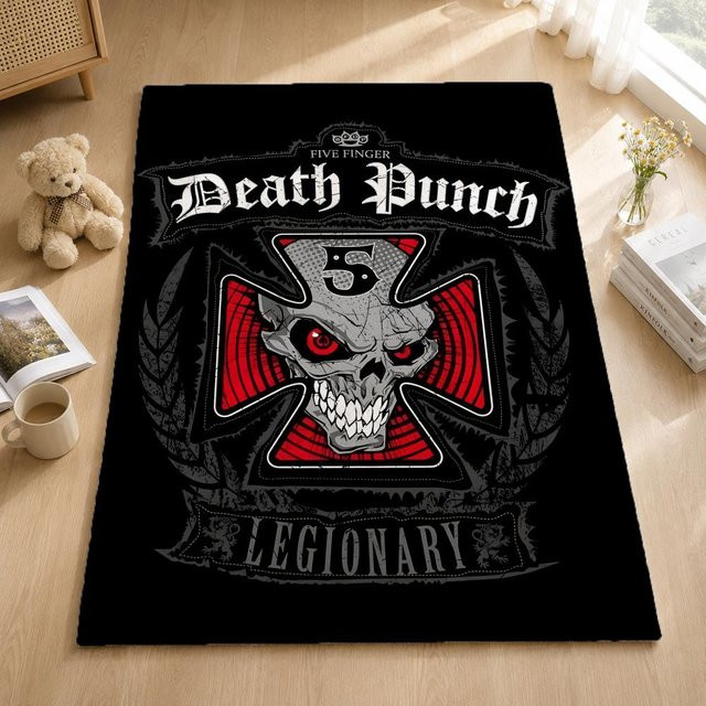 Weiche und warme Flanell-Wurfdecke Five Finger Death Punch mit JMG Household Supplies, Farbe: Schwarz, B x H: 75 x 100 cm - Bild 1