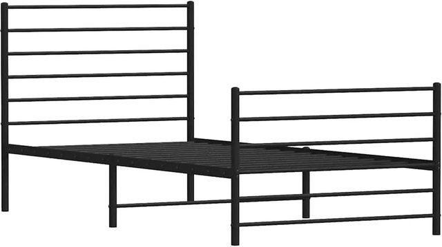 vidaXL Bettgestell aus Metall mit Kopf- und Fußteil in Schwarz, B/T/H: 80 x 200 cm - Bild 1