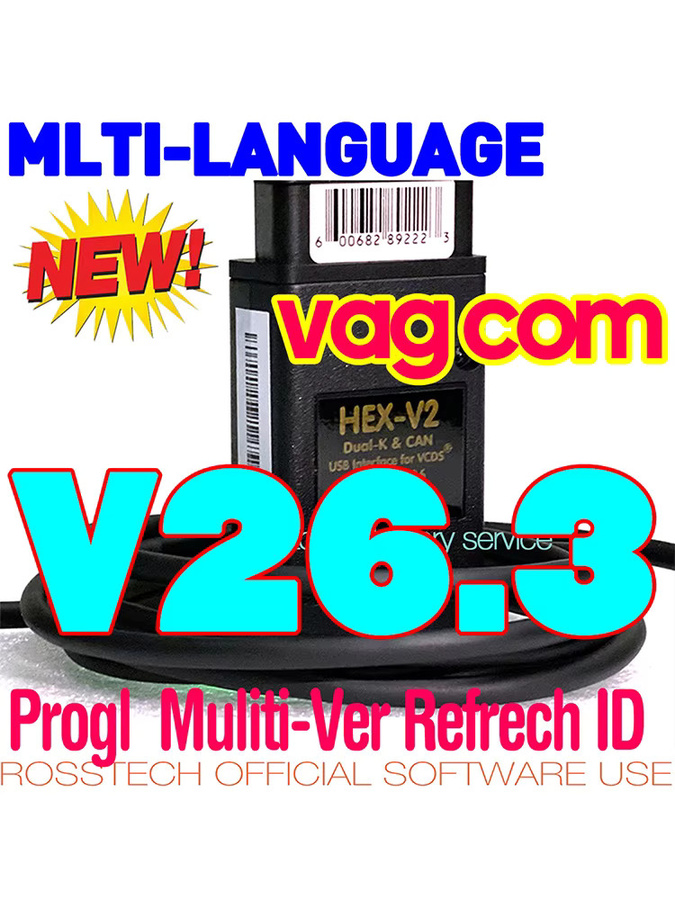 VCDS V26.3 VAG HEX V2 OBD2-Scanner für VW, Audi, Skoda und Seat in Schwarz - Bild 4