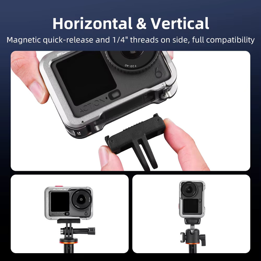 Flymile Metallkäfig aus Aluminiumlegierung als Schutzhülle und Schutzrahmen für deine DJI Osmo Action 6 mit Schnellverschluss - Bild 4