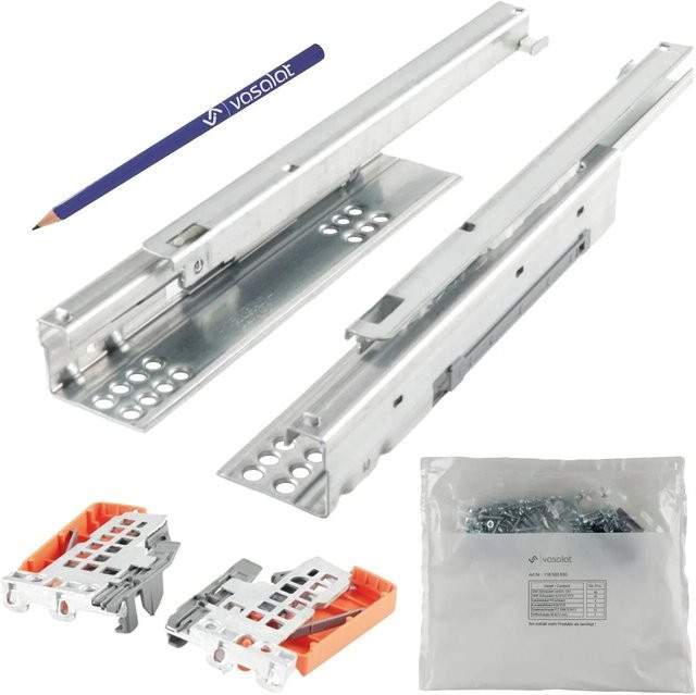 Blum Tandem Teilauszug Set mit Kupplung, Soft-Close, Silber, Tiefe: 300 mm, Tragkraft bis 30 kg - Bild 1