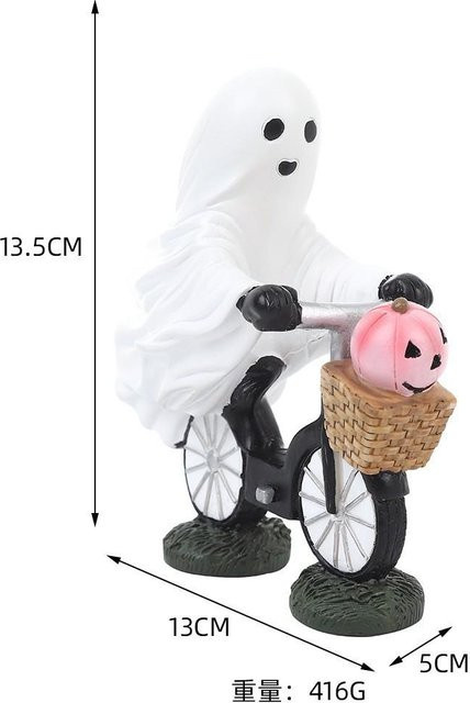 Kreative Halloween Geist Figur mit Mittelfinger als Dekoration aus Harz, Farbe: Weiß, B/T/H: 13,5 x 13 x 5 cm - Bild 1