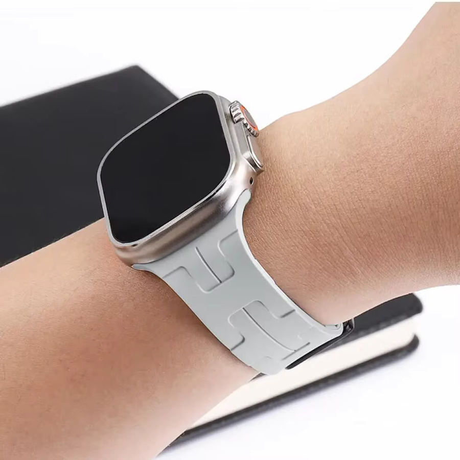 Uhrenarmband Silikon, Magnetisch, Weiß, Unisex - Bild 2