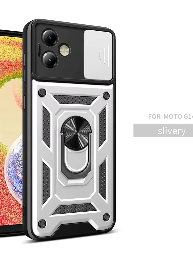 Stoßfeste Schutzhülle für Motorola Moto G14 mit Magnet-Ring und Objektivschutz in Schwarz oder Gold - Bild 7