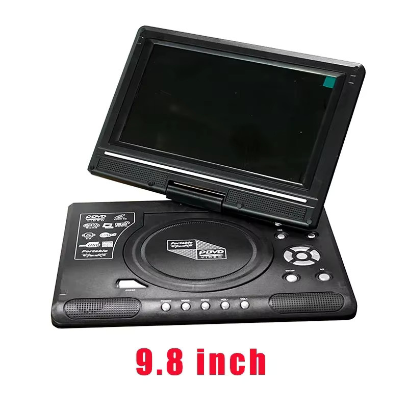 Luxuglow Tragbarer LCD-Bildschirm mit 9,8 Zoll Breitbild und 270 Grad Drehbarkeit in Schwarz für DVD-Player, VCD und MP3 - Bild 2