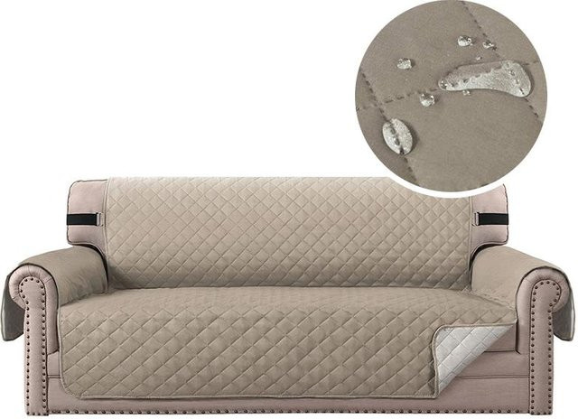 Wasserdichte und rutschfeste Sofadecke von YTO Household items in Beige, gesteppte Sofamatte aus Polyester für Sessel, Breite: 53 cm - Bild 1