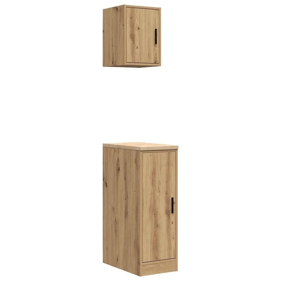 vidaXL Garagenschränke 2er Set aus Holzwerkstoff in Artisan-Eiche, Farbe Braun - Bild 2