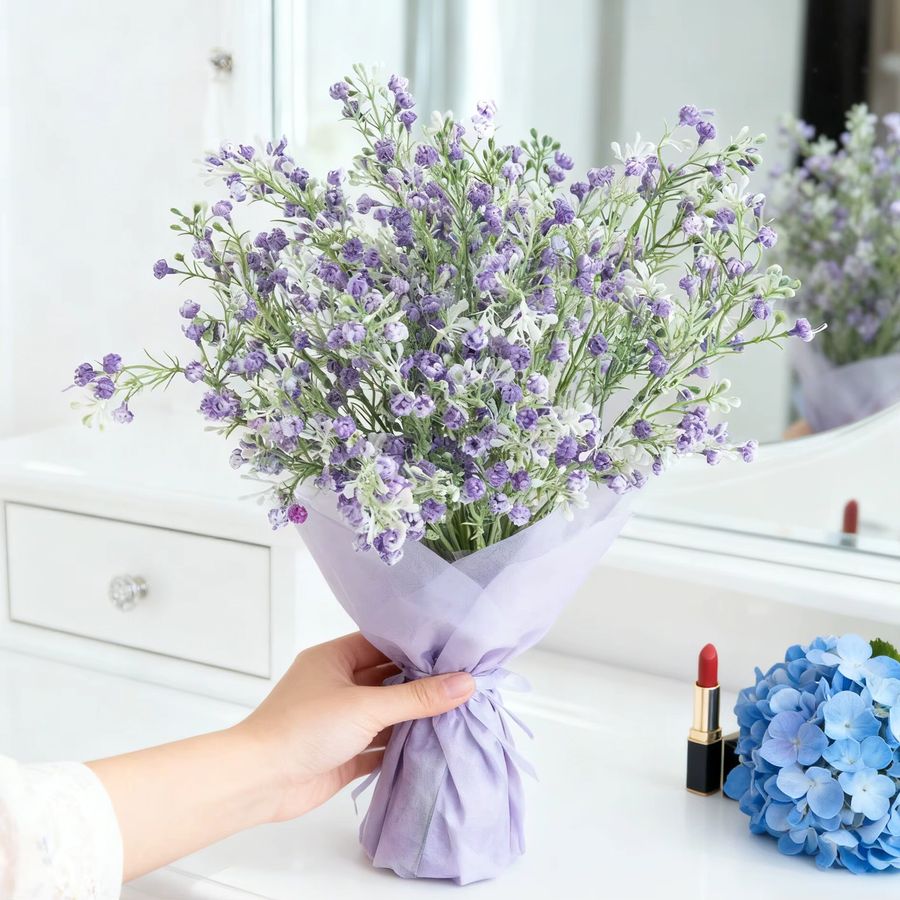 Künstliche Gypsophila Pflanze von smr in Purpurrot für Tischdekoration und Hochzeiten - Bild 1