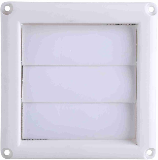 TOMTOP JMS Luftauslassgitter aus Kunststoff mit 3 Klappen und Netz in Weiß, B/H: 15 x 15 cm - Bild 1