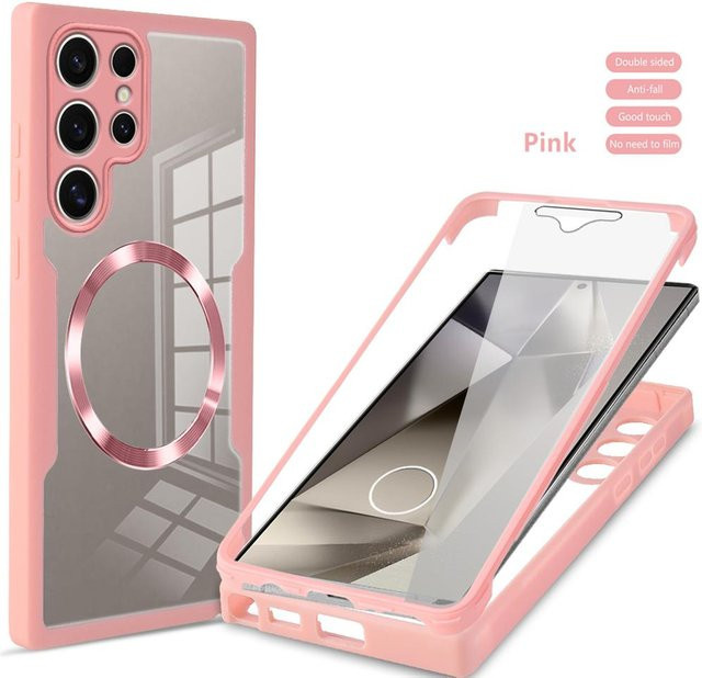 Transparente 360 Grad Vollabdeckung Schutzhülle für Samsung Galaxy S26 S25 S24 S23 Ultra Plus FE Edge kompatibel mit kabellosem Laden - Bild 1