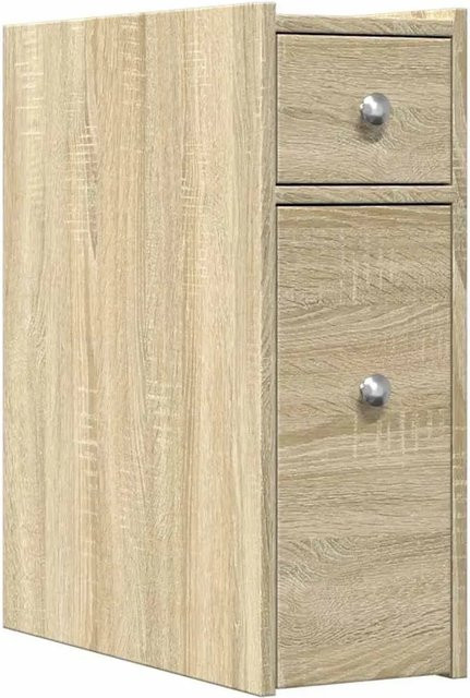 vidaXL Badschrank schmal mit Rollen in Sonoma-Eiche, braun, B/T/H: 60 x 21,5 x 85,5 cm - Bild 1