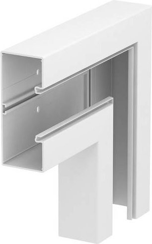 OBO Bettermann Flachwinkel zur Richtungsänderung für Geräteeinbaukanäle, Montagezubehör, Reinweiß, B: 17,0 cm, T: 7,0 cm - Bild 1