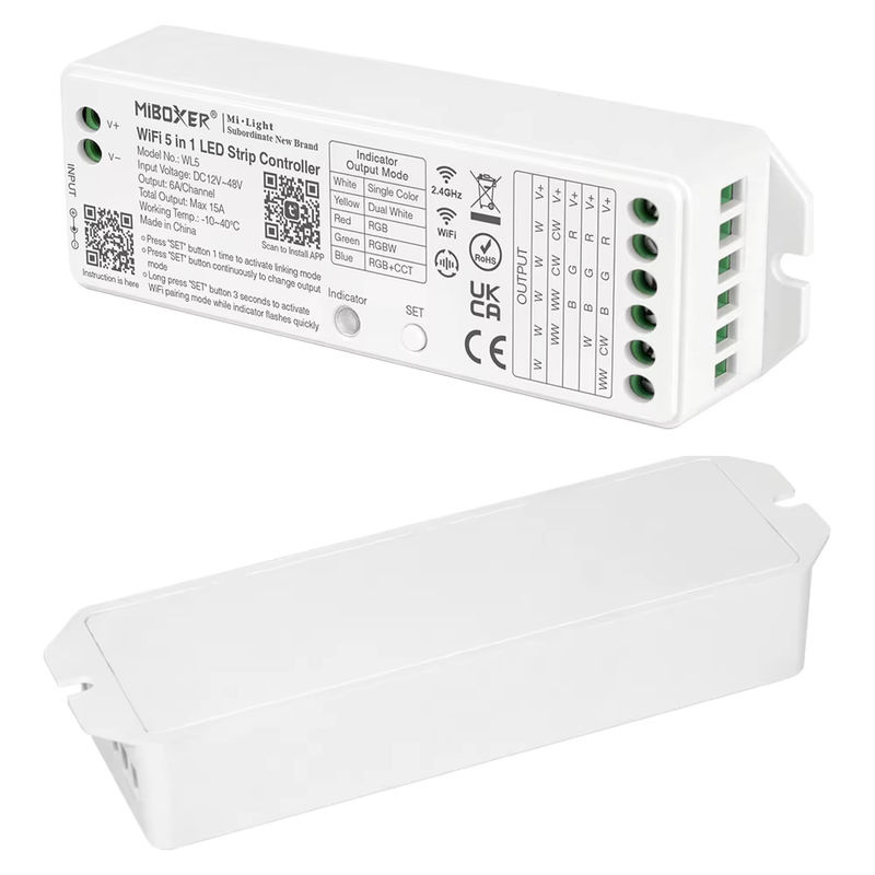 Miboxer WL5 5 in 1 WiFi LED Controller für RGB, RGBW, CCT und einfarbige LED Streifen mit Tuya und Sprachsteuerung - Bild 5