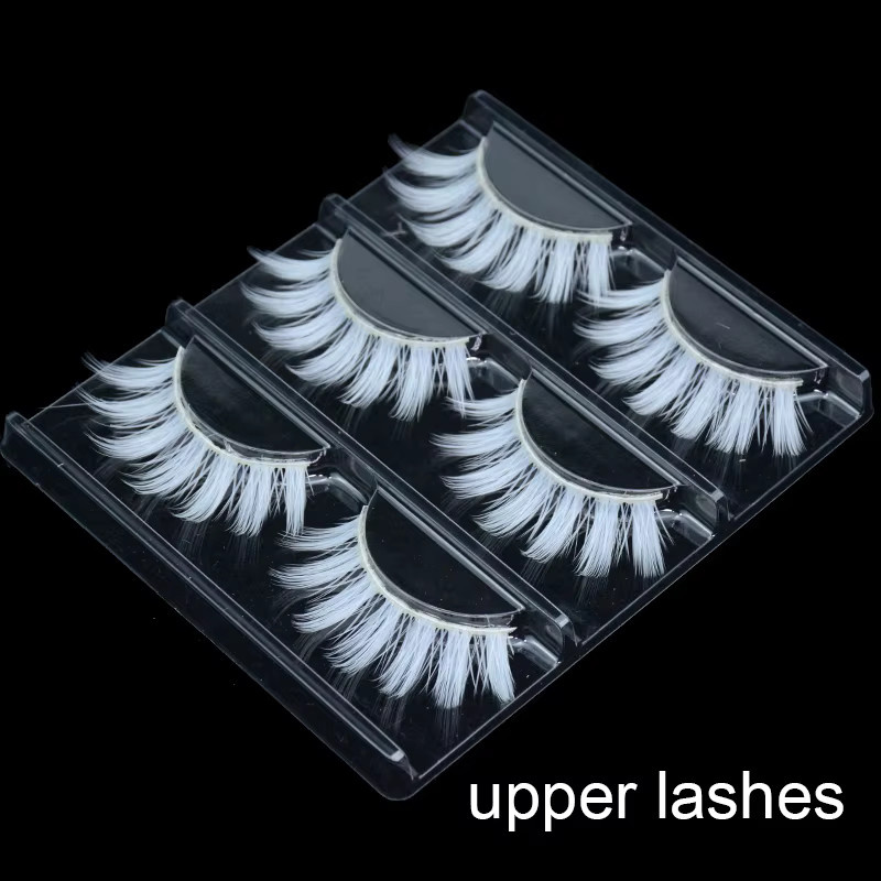 kekelala Wimpern, 3 Paar, weiß, 3D, vegan, Seide - Bild 3