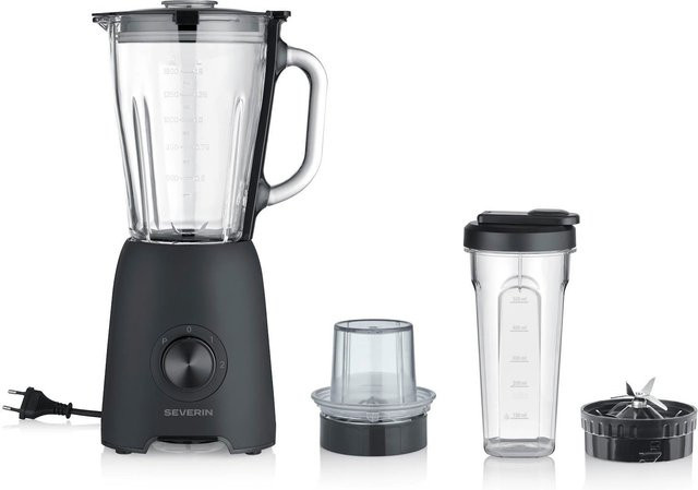Severin Standmixer SM 3724 Pro mit Zerkleinerer in Schwarz Matt - Bild 1