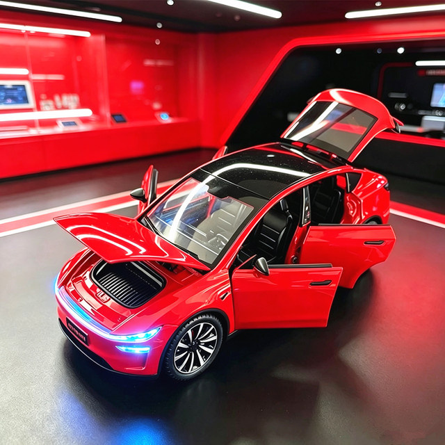 MAKEDA Modell Y 2026 SUV, Automodell, 1:24, Metall, mit Sound und Licht, Rot - Bild 1